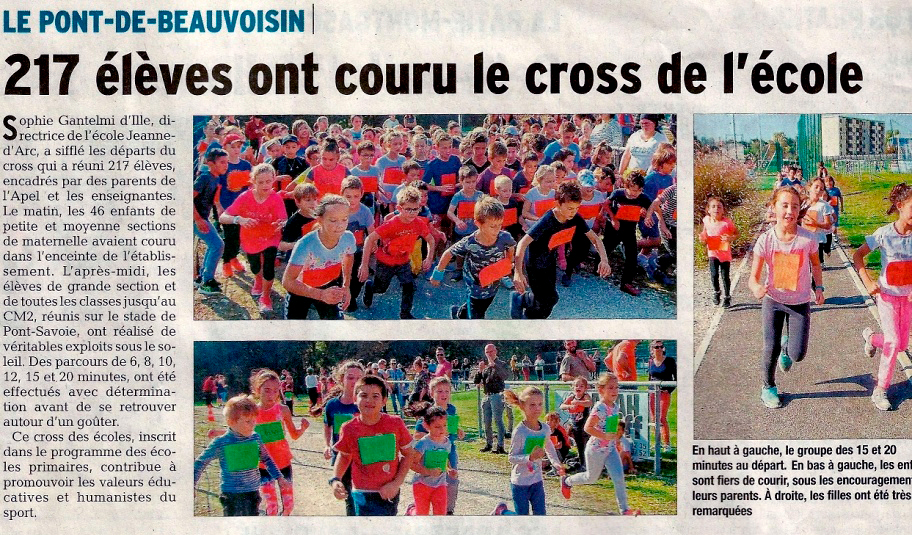 Article de presse cross école Jeanne d'Arc